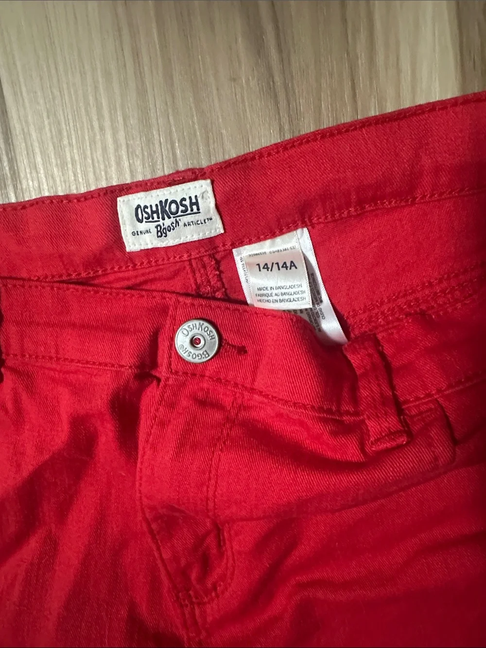 OshKosh B'gosh Red Lace-Hem Girls Shorts